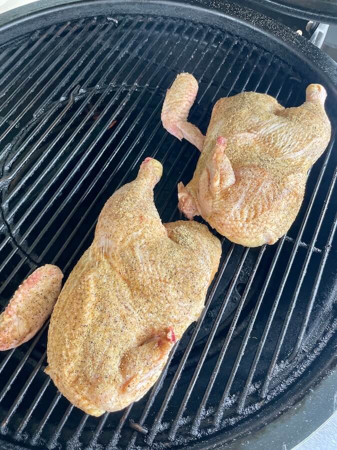 whole chicken on the grill