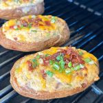smoked twice baked potatoes on a pellet grill