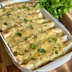 turkey enchiladas verde made with leftover turkey