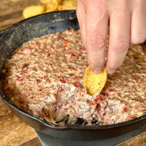 Smoked Sausage Cream Cheese Rotel Dip | Pellets and Pits