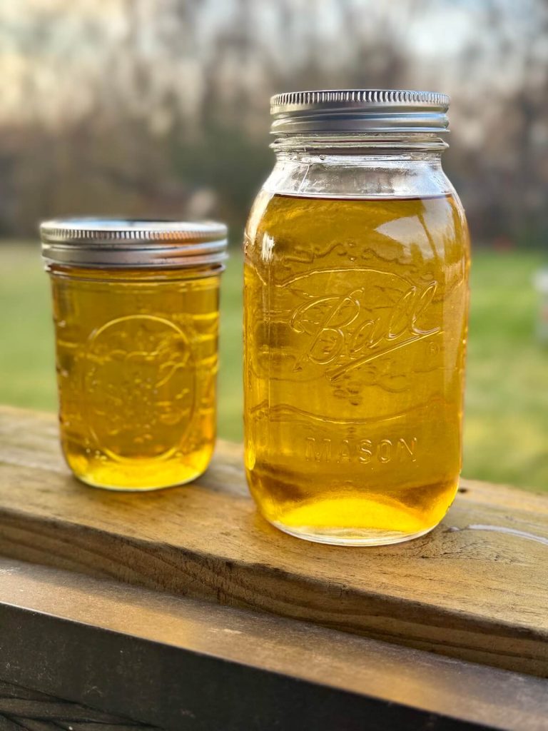 beef tallow made from brisket fat in glass jars