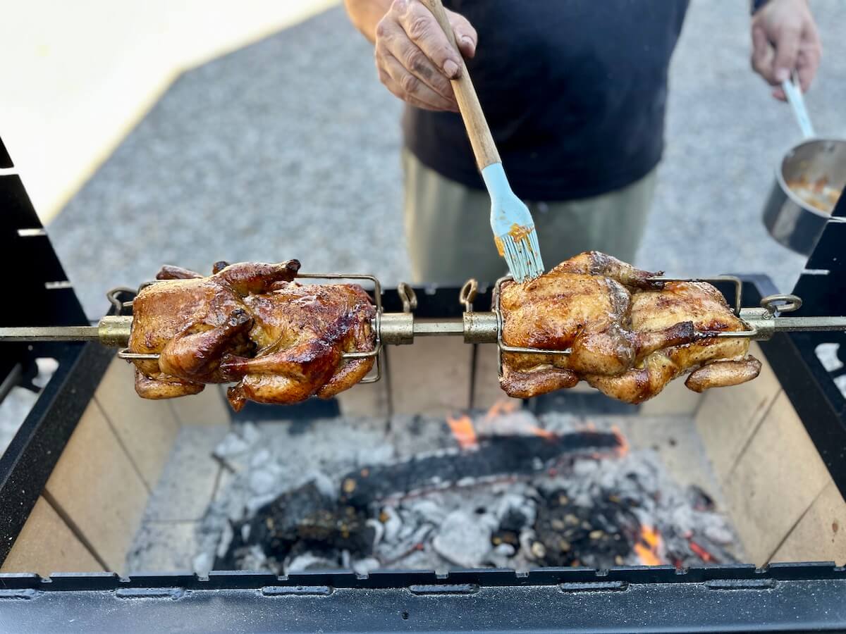 glazing Cornish hens with orange pepper glaze