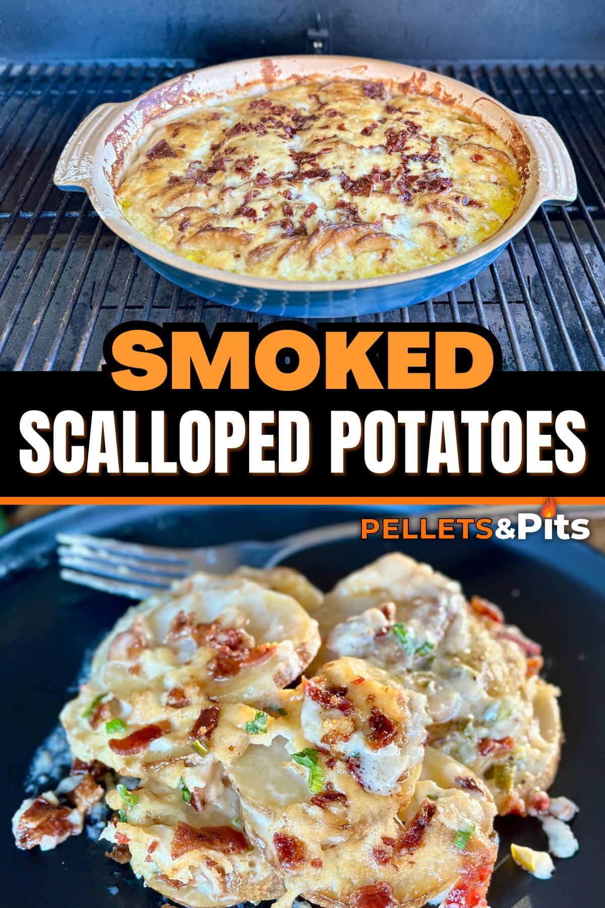 smoked scalloped potatoes on a pellet grill
