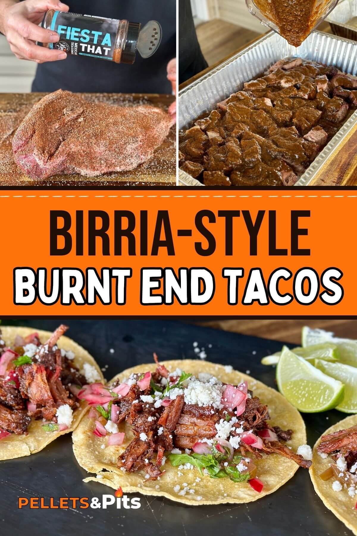birria-style burnt end tacos with beef brisket burnt ends