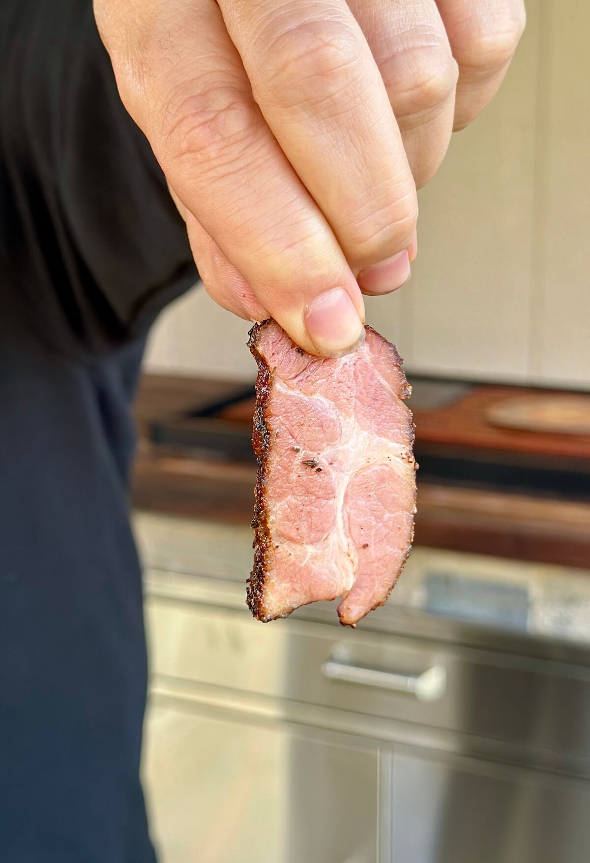 a piece of smoked tasso