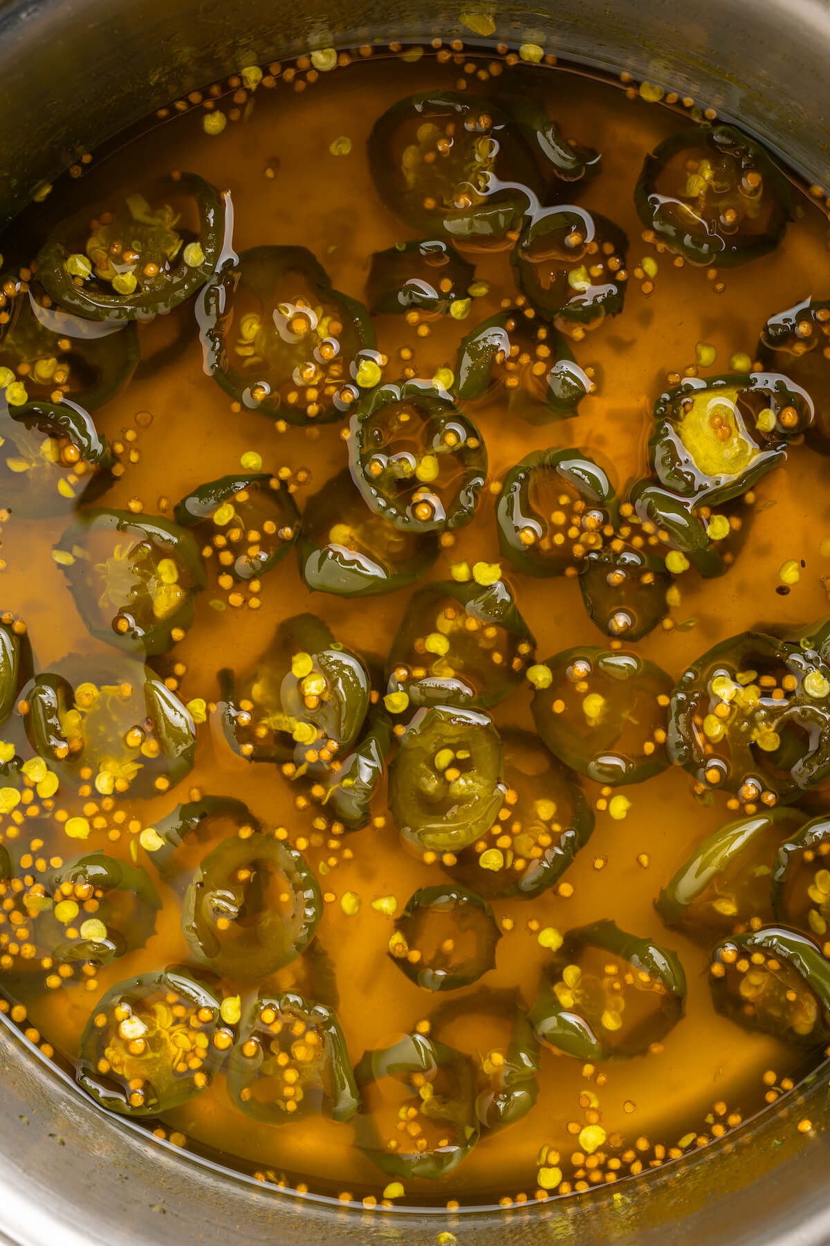 candied jalapenos in a saucepan