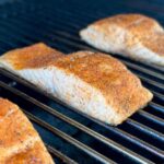 cooking grilled salmon on a pellet grill