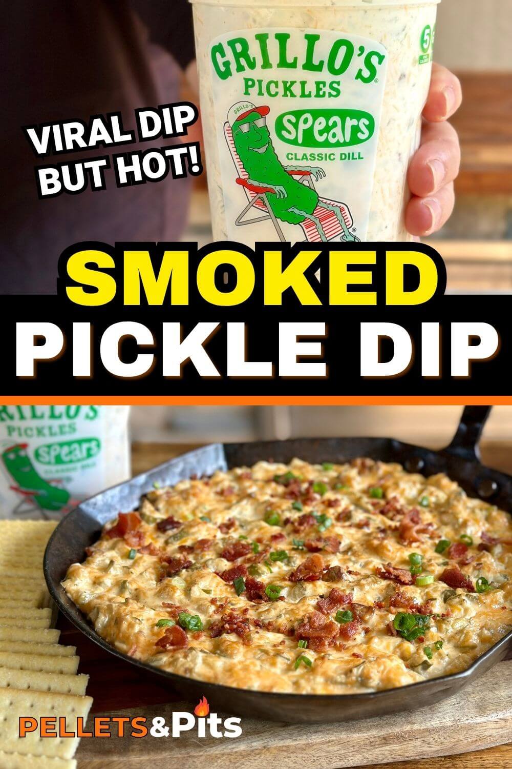 smoked pickle dip with Grillo's pickles