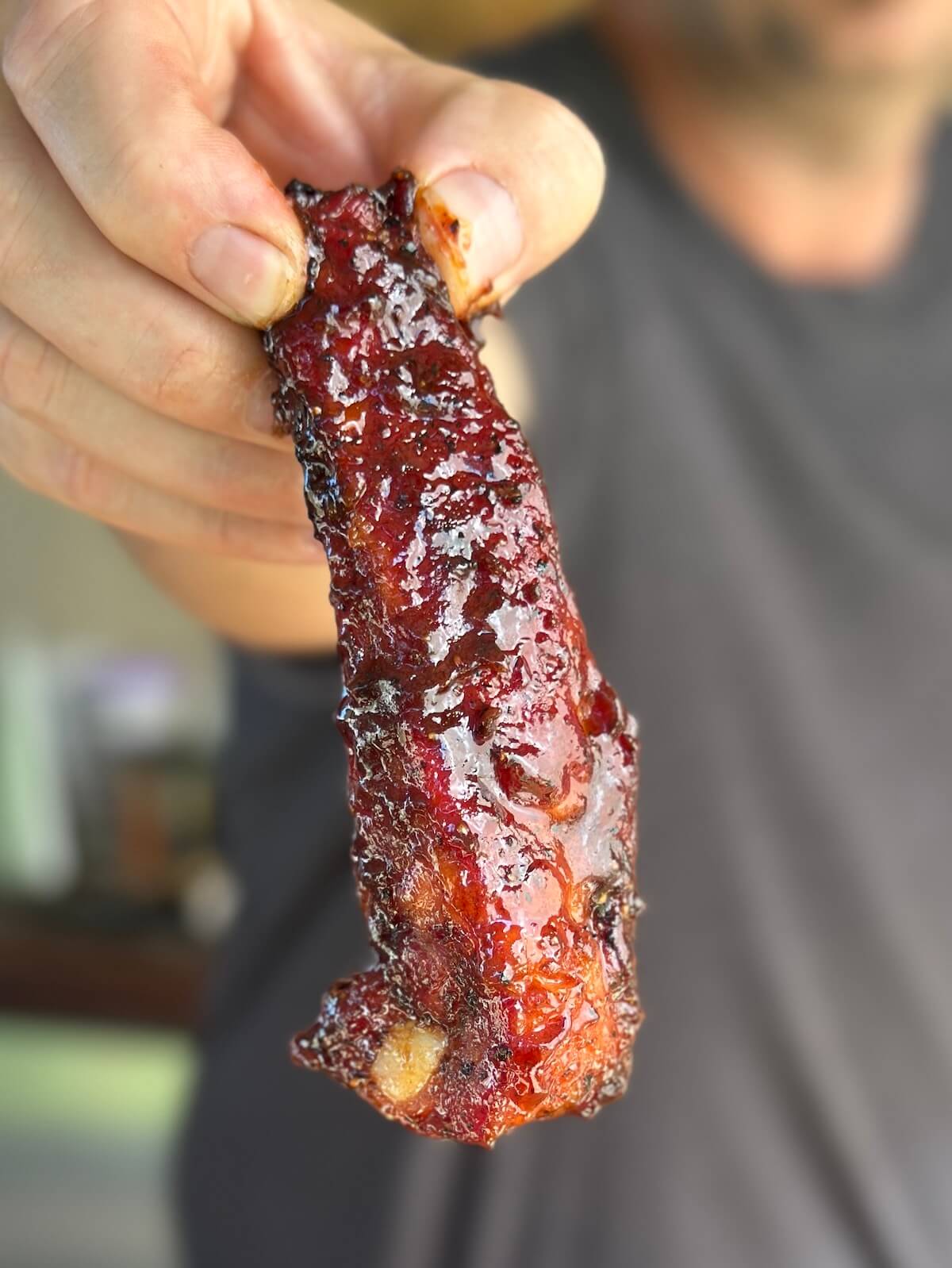 smoked party rib with barbecue glaze
